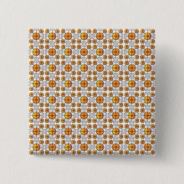 Chapa Cuadrada Patrón geométrico V del signo del SUN letón tradic (Anverso)