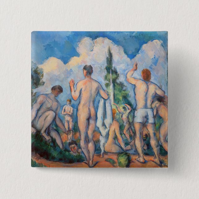 Chapa Cuadrada Paul Cezanne - Bañistas (Anverso)