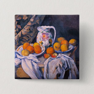 Chapa Cuadrada Paul Cezanne - Bodegón con una cortina
