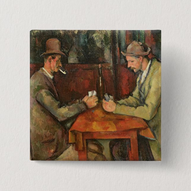 Chapa Cuadrada Paul Cezanne el | los jugadores de tarjeta, (Anverso)
