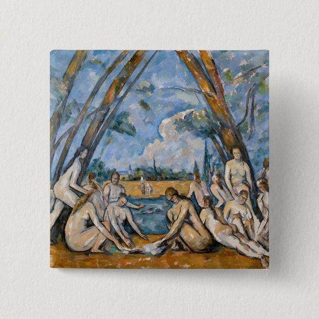 Chapa Cuadrada Paul Cezanne - Los grandes bañistas (Anverso)