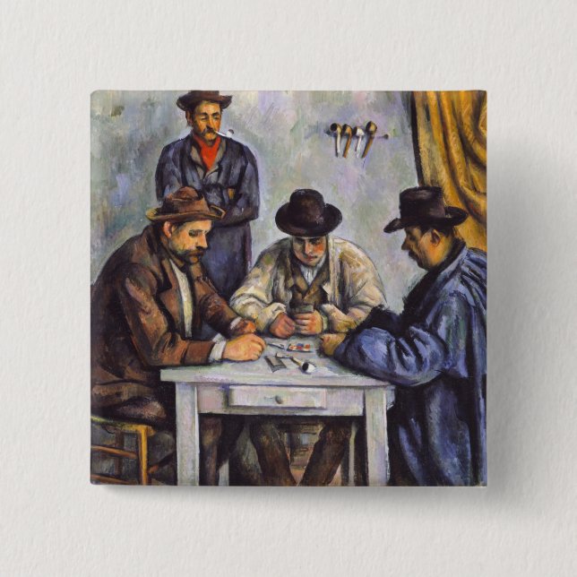 Chapa Cuadrada Paul Cezanne - Los jugadores de cartas (Anverso)
