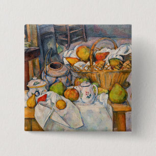 Chapa Cuadrada Paul Cezanne - Todavía la vida con una canasta