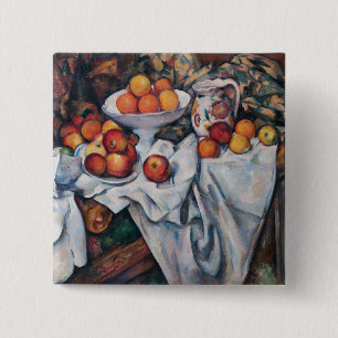 Chapa Cuadrada Paul Cezanne - Todavía vida, manzanas y Naranjas
