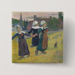 Chapa Cuadrada Paul Gauguin Chicas bretones bailando, Pont-Aven,