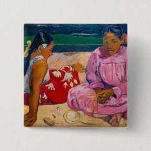 Chapa Cuadrada Paul Gauguin - Mujeres tahitianas en la playa