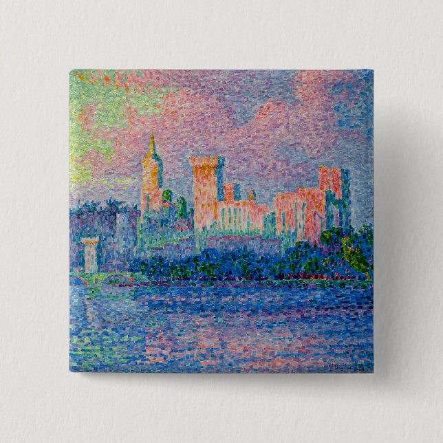 Chapa Cuadrada Paul Signac - El Palacio Papal, Aviñón (Anverso)
