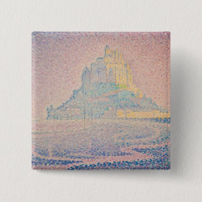 Chapa Cuadrada Paul Signac - Monte Saint Michel Niebla y Sol (Anverso)