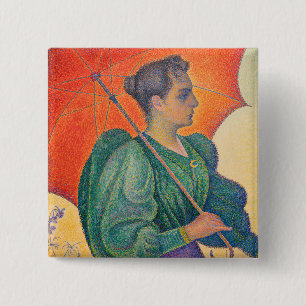 Chapa Cuadrada Paul Signac - Mujer con un Paraguas