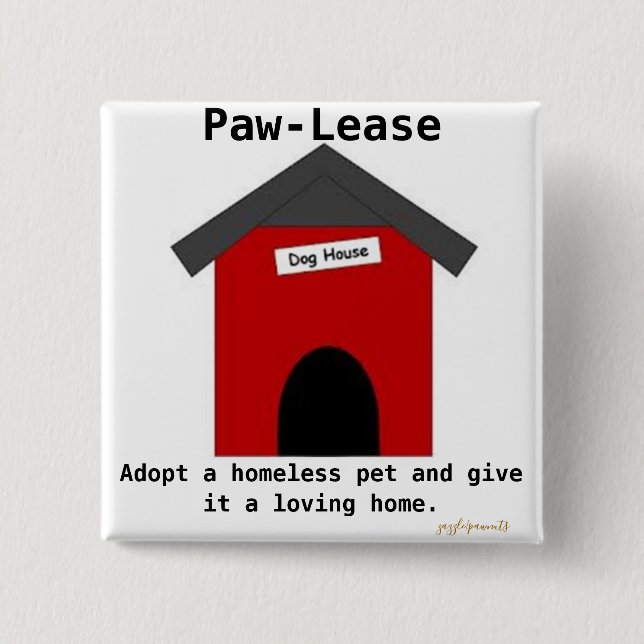Chapa Cuadrada Paw-Lease (Anverso)