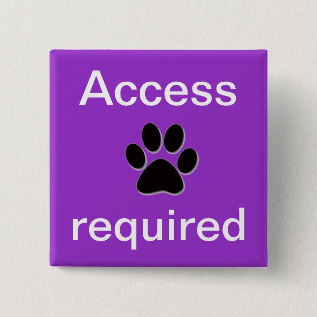 Chapa Cuadrada Pawprint requerido acceso púrpura (Anverso)
