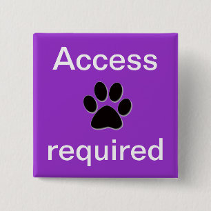 Chapa Cuadrada Pawprint requerido acceso púrpura