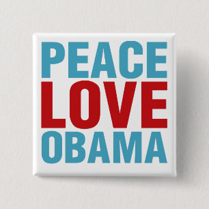 Chapa Cuadrada Paz Amar a Obama