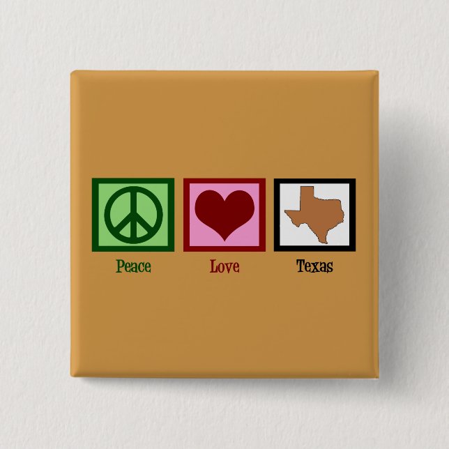 Chapa Cuadrada Paz Amor Texas (Anverso)