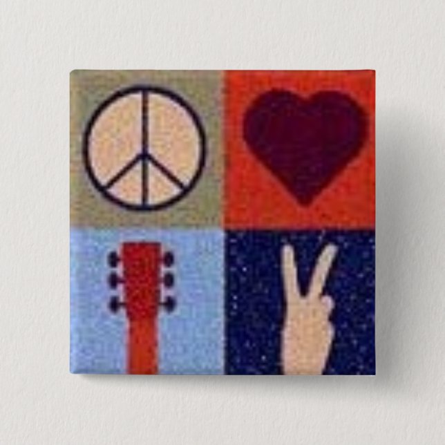 Chapa Cuadrada Paz y amor (Anverso)