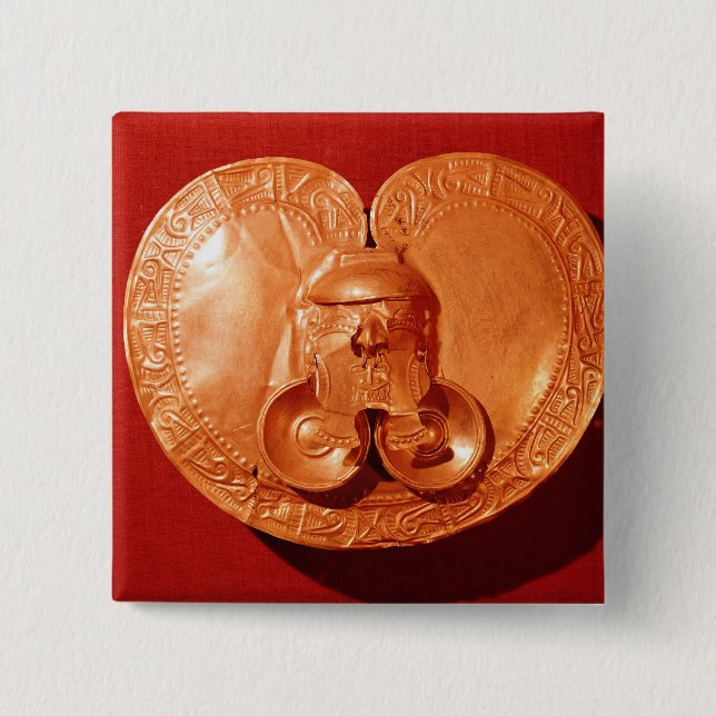 Chapa Cuadrada Pectoral con un rostro humano (Anverso)