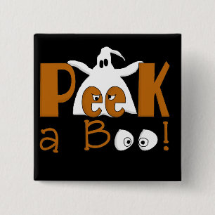 Chapa Cuadrada Peek A Boo Camisetas y regalos de Halloween