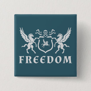 Chapa Cuadrada Pegaso blanco heráldico