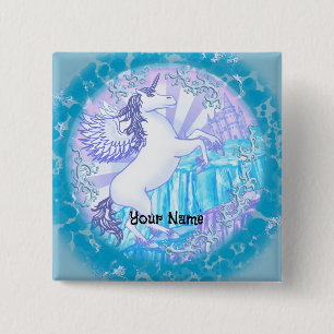 Chapa Cuadrada Pegasus de montaña de cristal