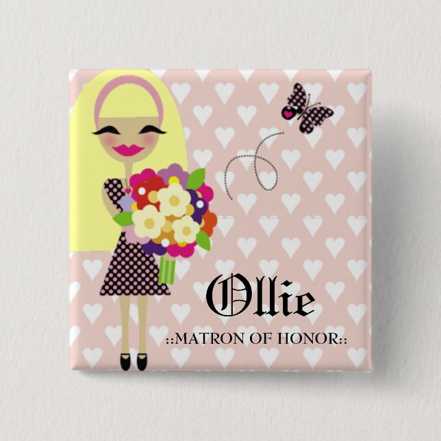 Chapa Cuadrada PELO PERMUTABLE del PIN del FIESTA 311-BRIDAL (Anverso)