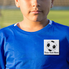 Chapa Cuadrada pelota de fútbol - añadir nombre
