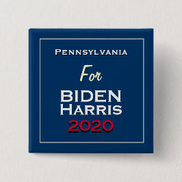 Chapa Cuadrada Pennsylvania para BIDEN HARRIS 2020 Square