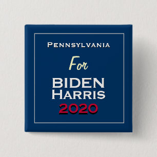 Chapa Cuadrada Pennsylvania para BIDEN HARRIS 2020 Square