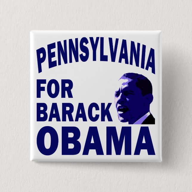 Chapa Cuadrada Pennsylvania para la camiseta de Barack Obama (Anverso)