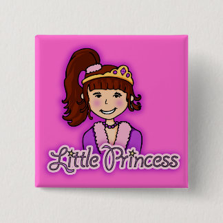Chapa Cuadrada "Pequeña Princesa" chica de pelo oscuro insignia c