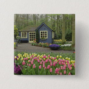 Chapa Cuadrada Pequeña tienda de flores de cabaña, Keukenhof Ga
