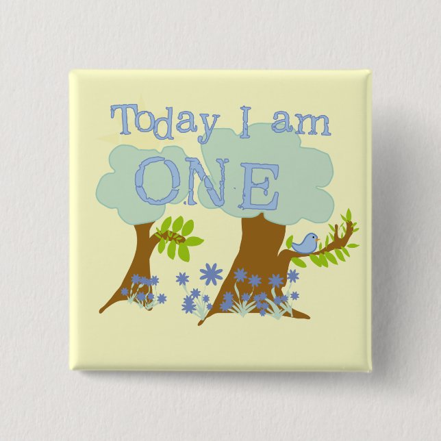 Chapa Cuadrada Pequeño Bluebird camisetas y regalos de cumpleaños (Anverso)