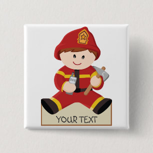 Chapa Cuadrada pequeño bombero del bombero