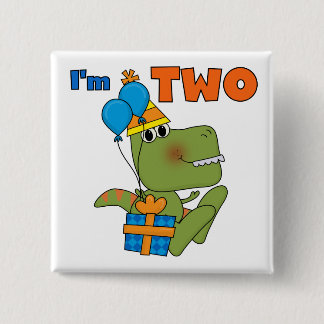 Chapa Cuadrada Pequeño Dino 2 camisetas y regalos de cumpleaños