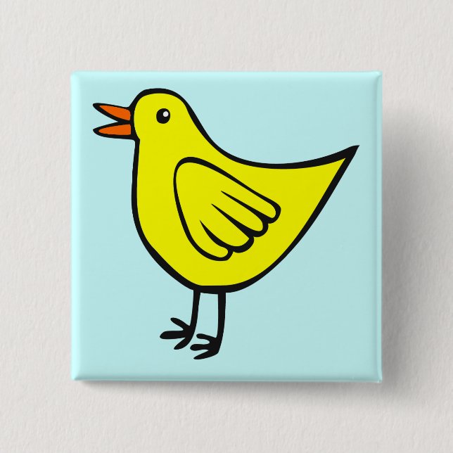 Chapa Cuadrada Pequeño pájaro 01 (Anverso)