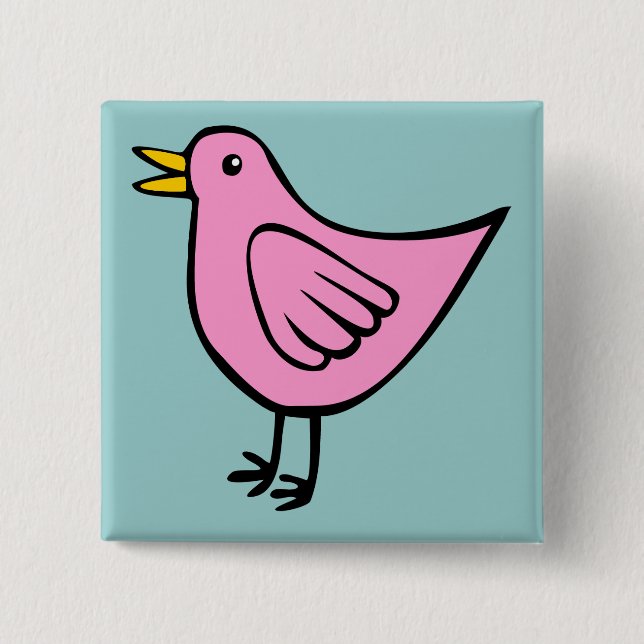 Chapa Cuadrada Pequeño pájaro 04 (Anverso)