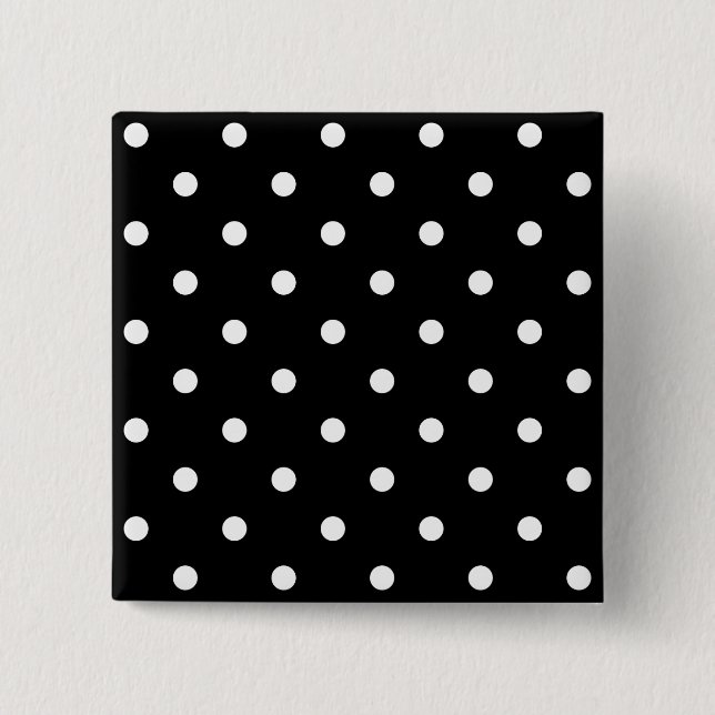 Chapa Cuadrada Pequeños puntos de Polka Blanco (Anverso)