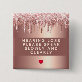 Chapa Cuadrada Pérdida de la audición cardíaca por goteo de oro d