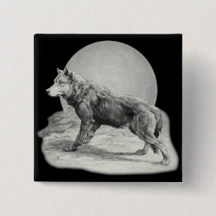 Chapa Cuadrada Perfil de Wolf Moon