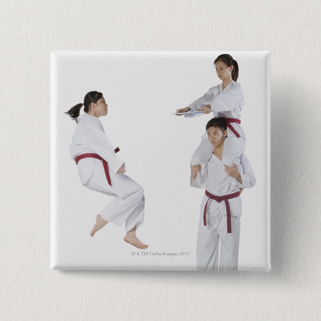 Chapa Cuadrada Perfil lateral de un joven practicando 2 (Anverso)