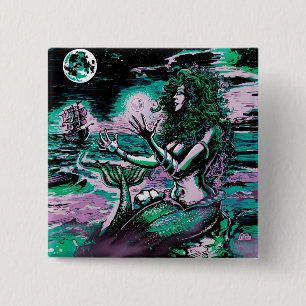 Chapa Cuadrada Perla de la Atlántida de la sirena de la sirena