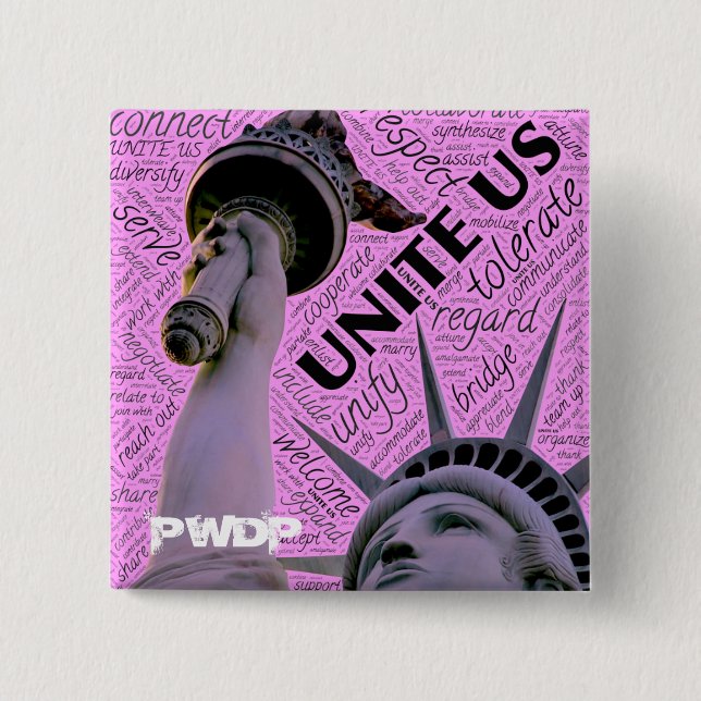 Chapa Cuadrada Perno de la libertad de PWDP (Anverso)