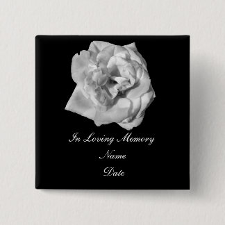 Chapa Cuadrada Perno de la memoria del rosa blanco
