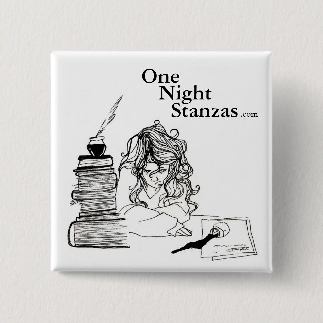 Chapa Cuadrada Perno de Poetgirl, cuadrado (Anverso)