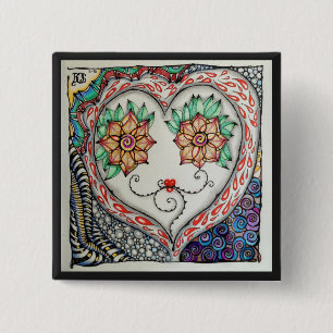 Chapa Cuadrada Perno del corazón (cuadrado de 2 pulgadas)
