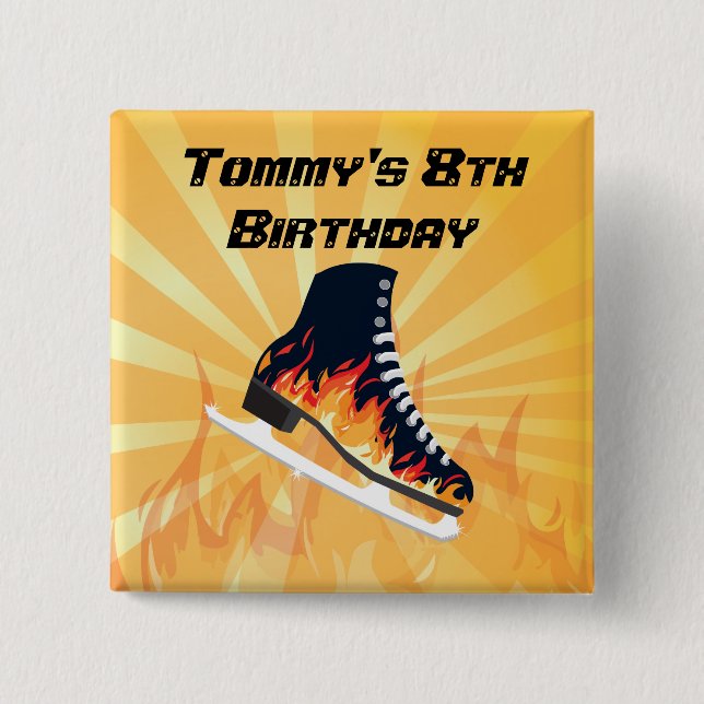 Chapa Cuadrada Perno llameante del patinaje de hielo (Anverso)