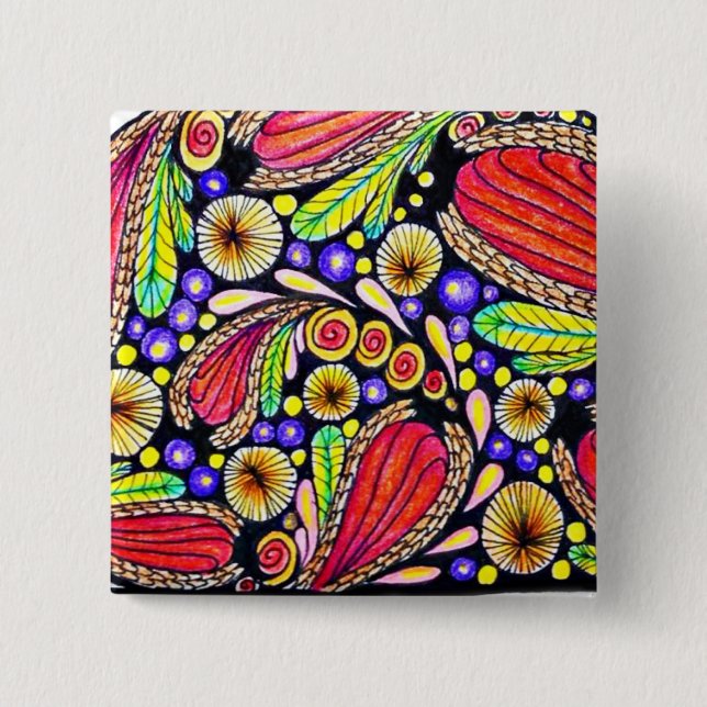 Chapa Cuadrada Perno original del arte (2 pulgadas) (Anverso)