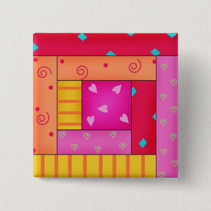 Chapa Cuadrada Pernos coloridos del arte del bloque de la cabaña