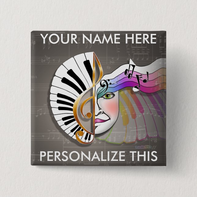 Chapa Cuadrada PERNOS de la máscara de la música (Anverso)