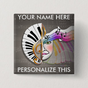 Chapa Cuadrada PERNOS de la máscara de la música