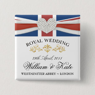 Chapa Cuadrada Pernos del recuerdo de la boda de Guillermo y de